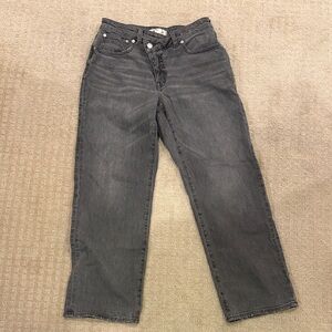 Madewell Curvy 90’s Straight Jean, criss cross - Dark Gray